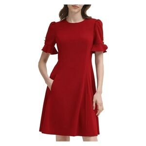 DKNY red dress missing little clip on the inside of dress, pictured